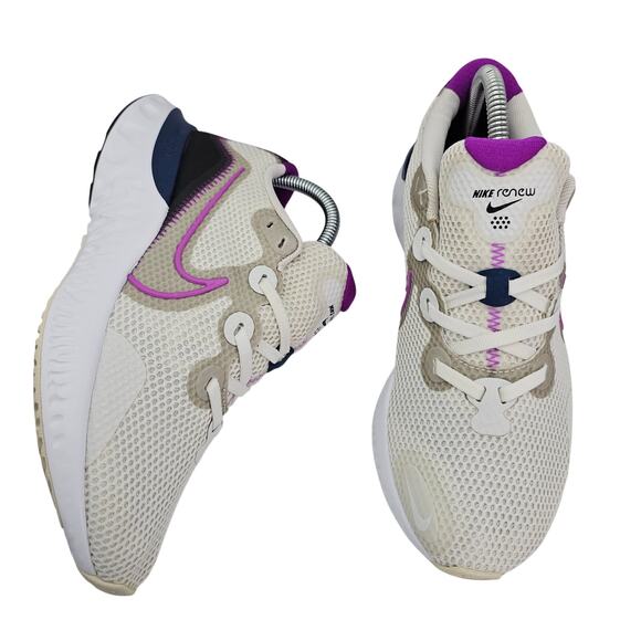 Nike Renew Run Platinum Tint Vivid Purple Womens 8.5 Shoes Sneakers - Picture 1 of 12